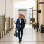 Homme d'affaires en costume à Casablanca.