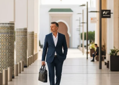 Homme d'affaires en costume à Casablanca.