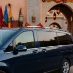 Modern private van at Moroccan festival.