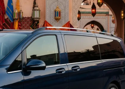 Modern private van at Moroccan festival.
