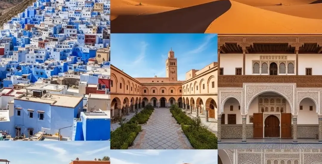Panoramic view of beautiful places in Morocco.