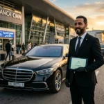 Chauffeur_holding_tablet_near_sedan-image